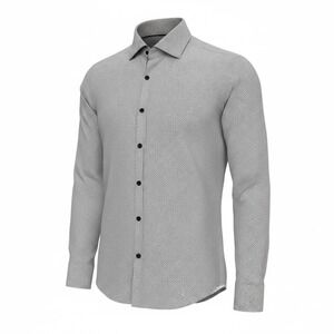 Boss Performance Slim Fit Shirt Mens 16.5 42 L Black White Pattern Button Down